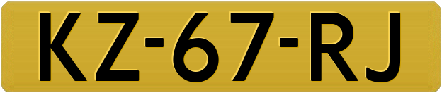 Gele kentekenplaat 1978-2000