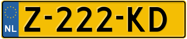 Laatste kenteken: Z-222-KD